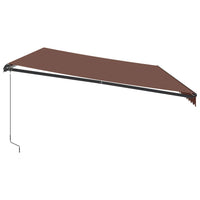 Tenda da Sole Retrattile Manuale con LED Marrone 600x350 cm 3215416