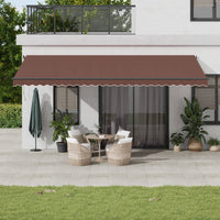 Tenda da Sole Retrattile Manuale con LED Marrone 600x350 cm 3215416