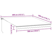 Tenda da Sole Retrattile Automatica 400x300 cm Marrone 3215632