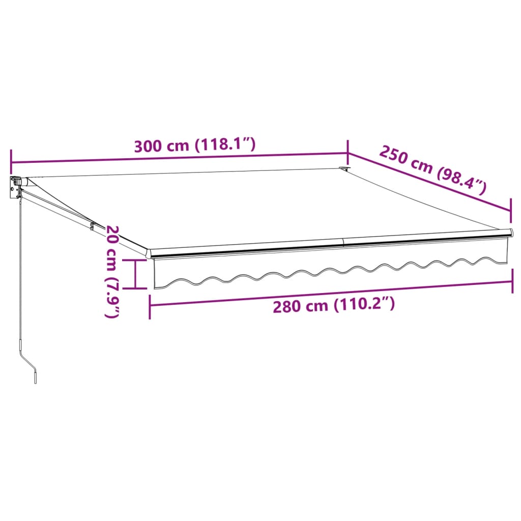 Tenda Sole Retrattile Manuale 300x250 cm Marrone 3215698