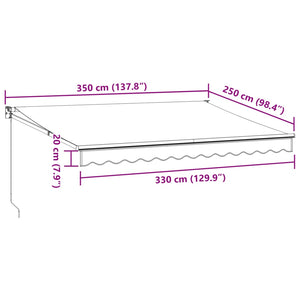 Tenda Sole Retrattile Manuale 350x250 cm Marrone 3215699