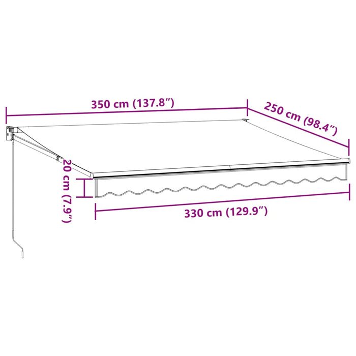 Tenda Sole Retrattile Manuale 350x250 cm Marrone 3215699