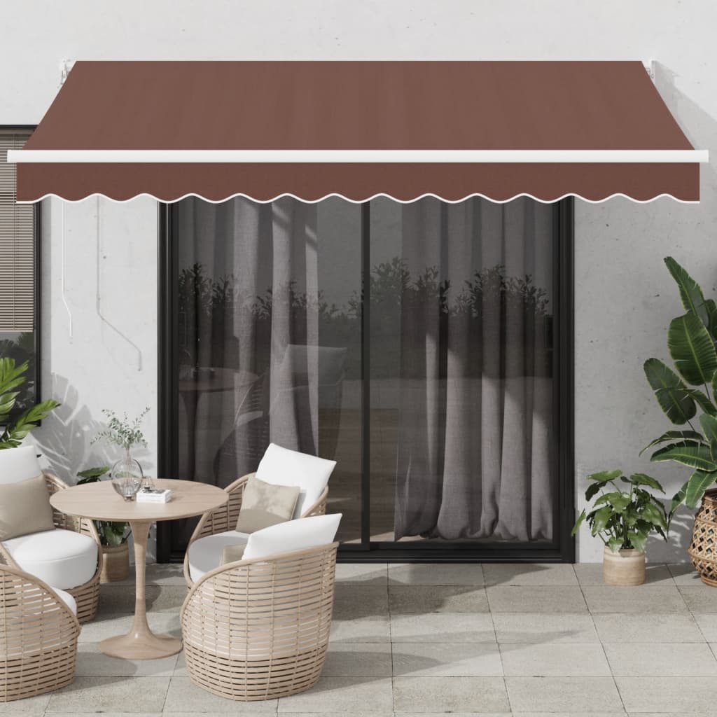 Tenda Sole Retrattile Manuale 350x250 cm Marrone 3215699