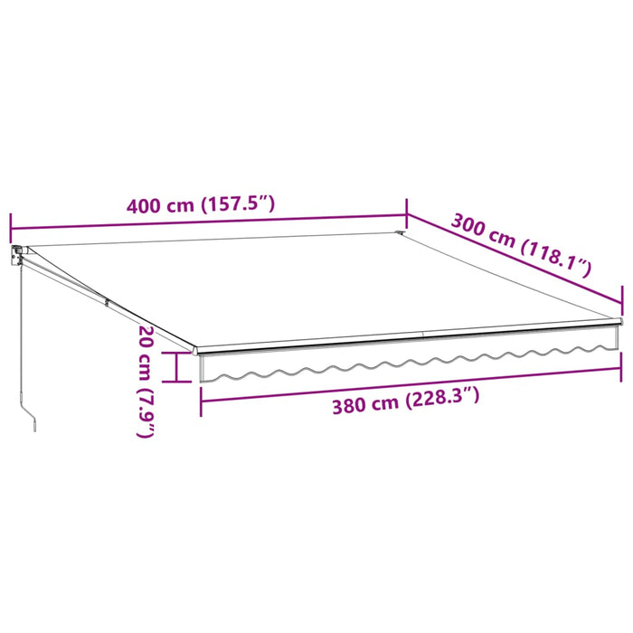 Tenda Sole Retrattile Manuale 400x300 cm Marrone 3215705