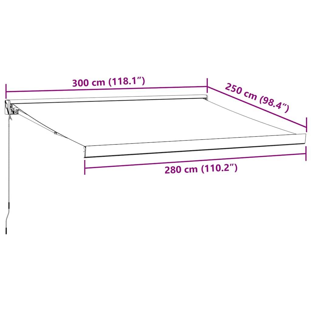 Tenda Sole Retrattile Manuale 300x250 cm Marrone 3215718