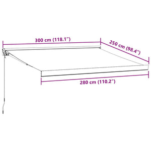 Tenda Sole Retrattile Manuale 300x250 cm Marrone 3215718