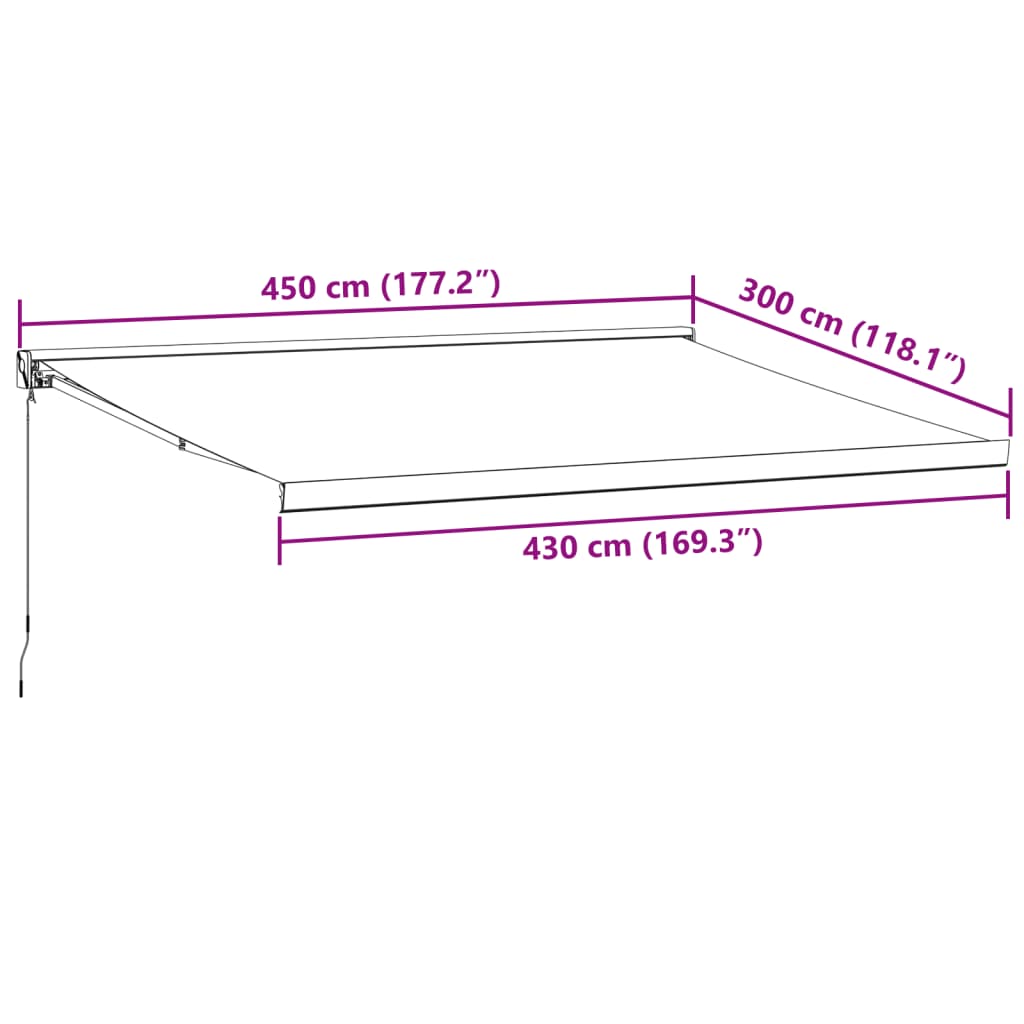 Tenda Sole Retrattile Manuale 450x300 cm Marrone 3215726