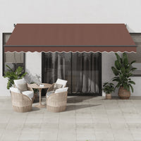 Tenda Sole Retrattile Manuale 450x300 cm Marrone 3215740