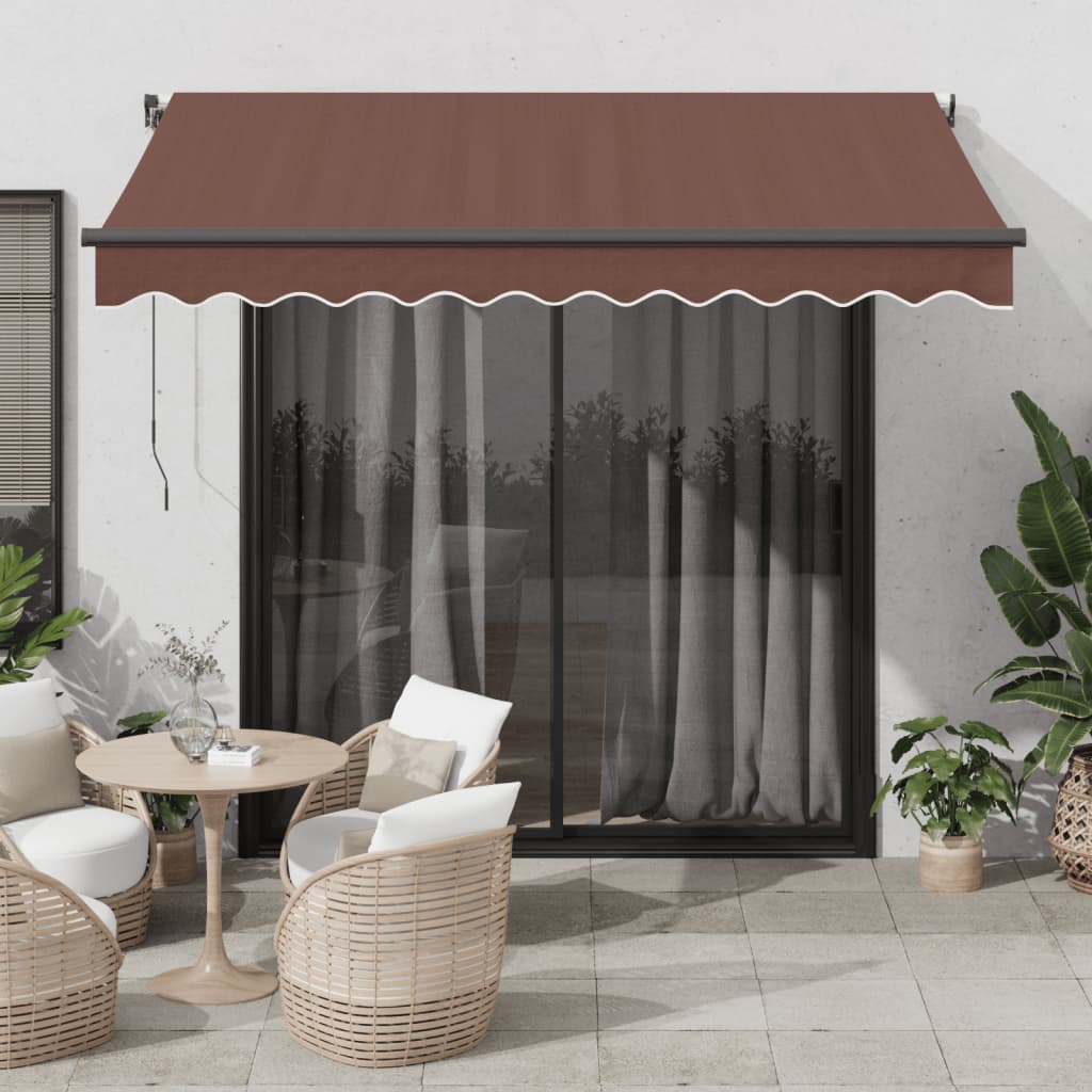 Tenda Retrattile Manuale con LED 300x250cm Marrone 3215741