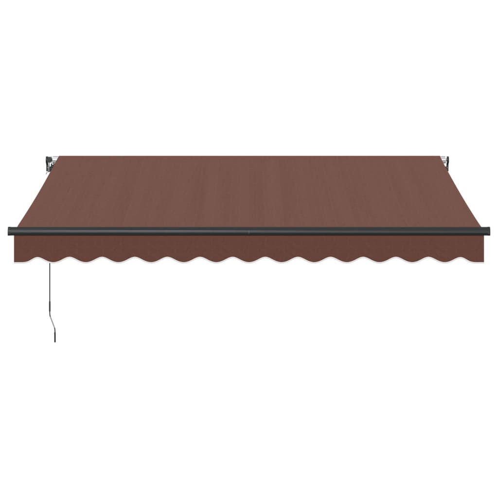 Tenda Retrattile Manuale con LED 350x250 cm Marrone 3215742