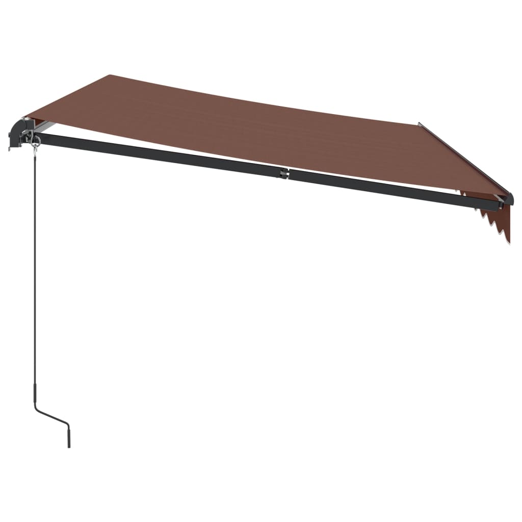 Tenda Retrattile Manuale con LED 350x250 cm Marrone 3215742