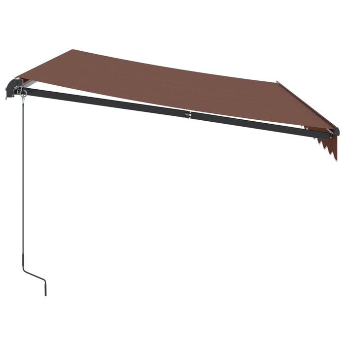 Tenda Retrattile Manuale con LED 350x250 cm Marrone 3215742