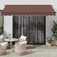 Tenda Retrattile Manuale con LED 350x250 cm Marrone 3215742