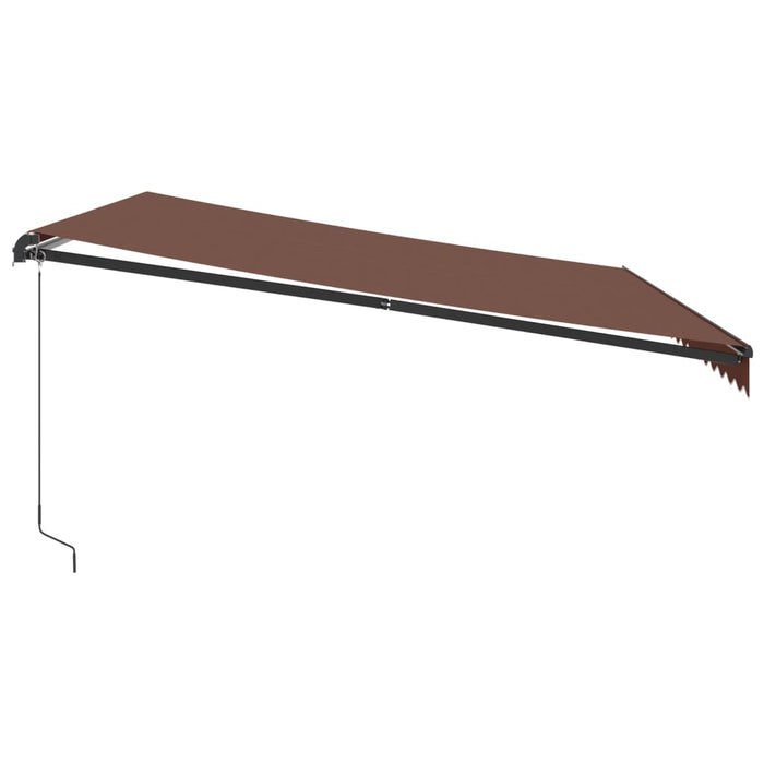 Tenda Retrattile Manuale con LED 450x300 cm Marrone 3215743