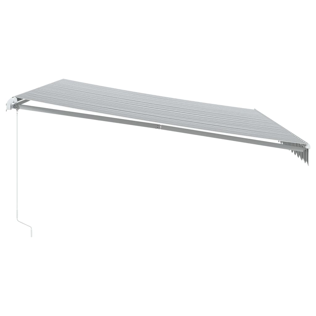 Tenda Retrattile Manuale con LED Antracite/ Bianco 500x300 cm 3215788