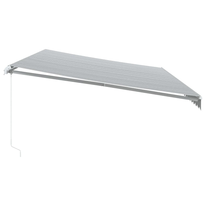 Tenda da Sole Retrattile Manuale Antracite e Bianco 600x350 cm 3215804