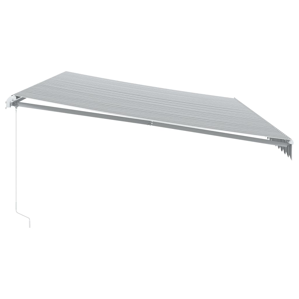 Tenda Retrattile Manuale con LED Antracite e Bianco 600x350 cm 3215805