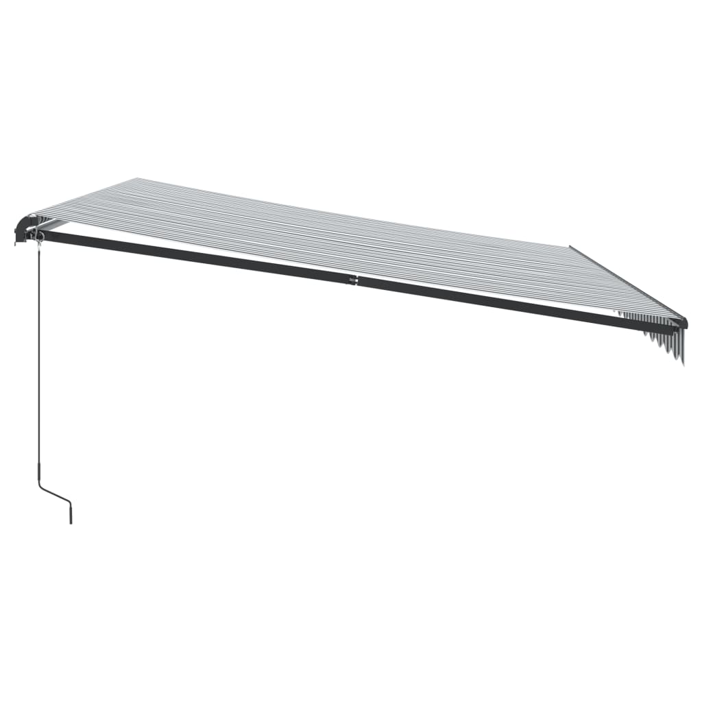 Tenda Retrattile Manuale con LED Antracite e Bianco 450x350 cm 3215813