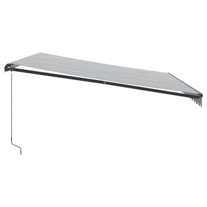 Tenda Retrattile Manuale con LED Antracite e Bianco 450x350 cm 3215813