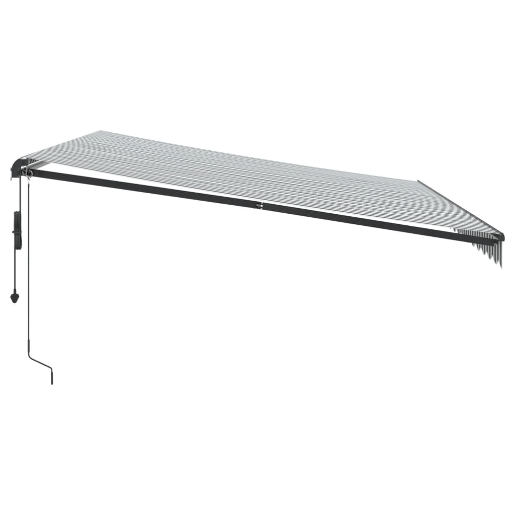 Tenda Sole Retrattile Automatica 450x350 cm Antracite e Bianco 3215814