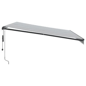 Tenda Retrattile Automatica LED Antracite e Bianco 450x350 cm 3215815