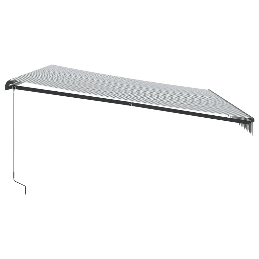 Tenda Retrattile Manuale con LED Antracite e Bianco 500x350 cm 3215817