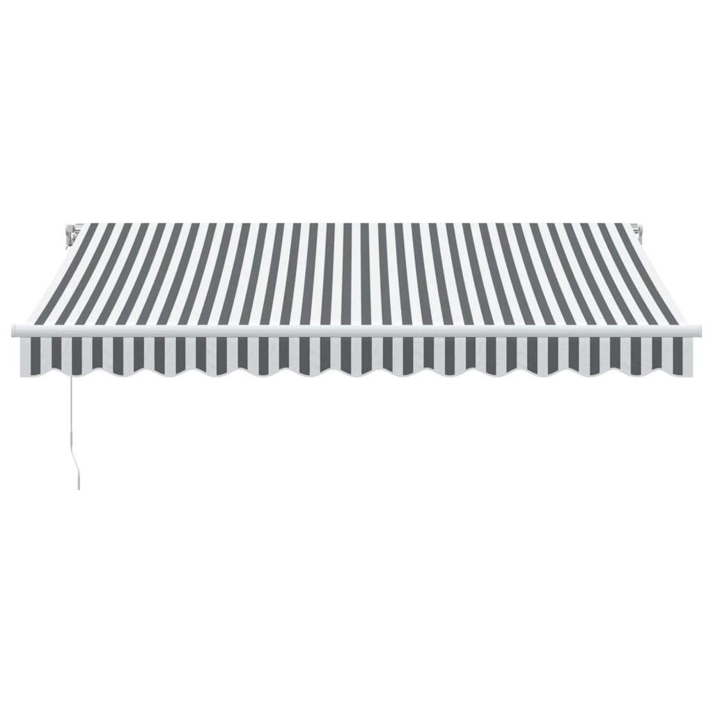 Tenda da Sole Retrattile Manuale Antracite e Bianco 350x250 cm 3216036