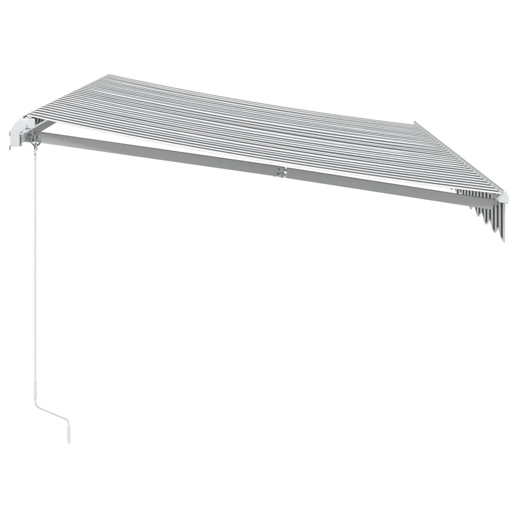 Tenda da Sole Retrattile Manuale Antracite e Bianco 350x250 cm 3216036