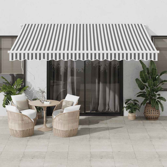 Tenda Sole Retrattile Automatica 400x300 cm Antracite e Bianco 3216037