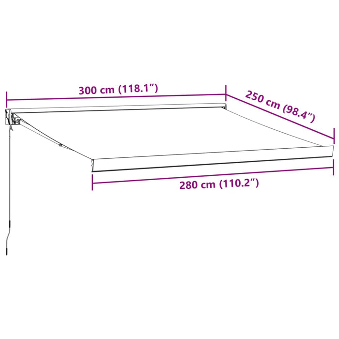 Tenda da Sole Antracite e Bianca 3x2,5 m Tessuto e Alluminio 3216123