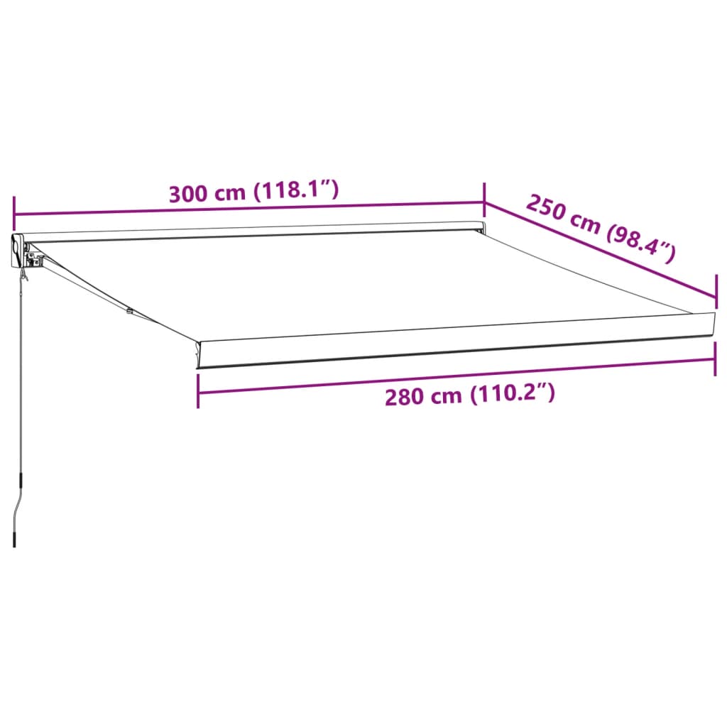 Tenda da Sole Antracite e Bianca 3x2,5 m Tessuto e Alluminio 3216128