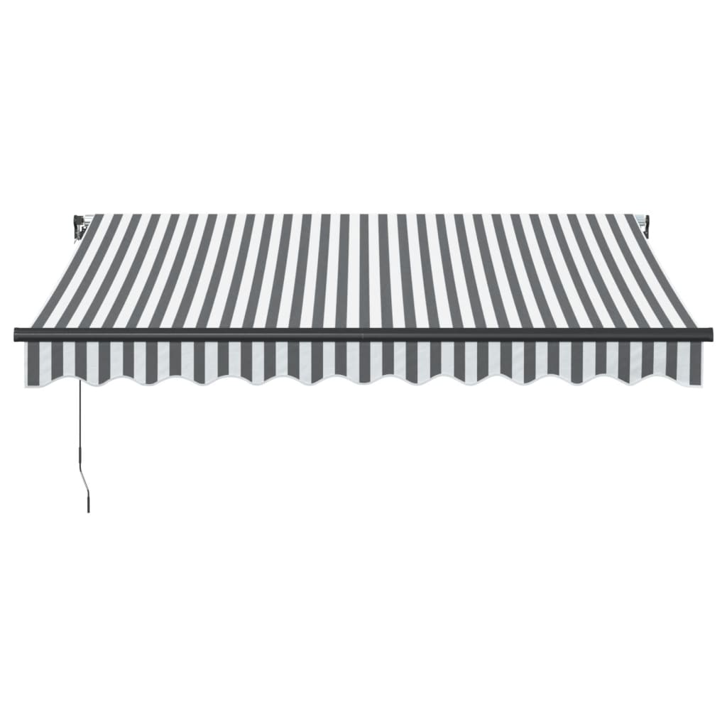 Tenda da Sole Retrattile Manuale Antracite e Bianco 300x250 cm 3216143