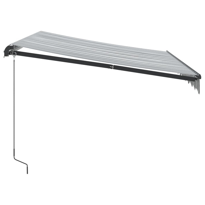 Tenda da Sole Retrattile Manuale Antracite e Bianco 300x250 cm 3216143