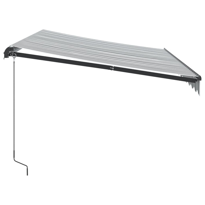 Tenda da Sole Retrattile Manuale con LED Antracite e Bianco 3216147