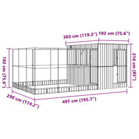 Voliera con Estensione Argento 497x303x216 cm in Acciaio 3214263