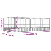 Voliera con Estensione Argento 725x307x212 cm in Acciaio 3214278