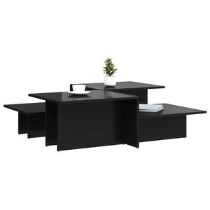 Tavolini da Salotto 2 pz Nero Lucido in Legno Multistratocod mxl 84655