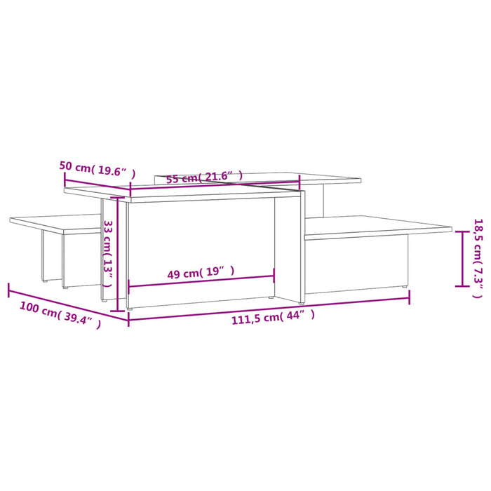 Tavolini da Salotto 2 pz Rovere Fumo in Legno Multistrato 3216158