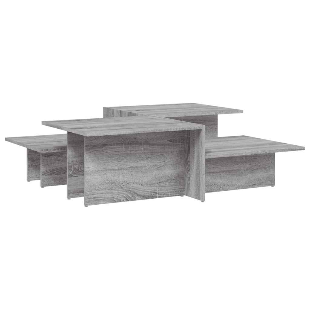 Tavolini da Salotto 2 pz Grigio Sonoma in Legno Multistratocod mxl 132586