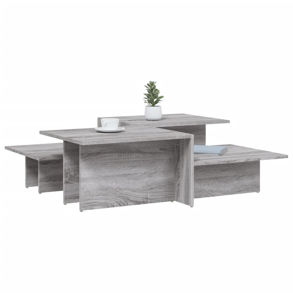 Tavolini da Salotto 2 pz Grigio Sonoma in Legno Multistratocod mxl 132586