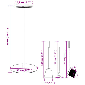 Set Attrezzi per Caminetto 4 pz 22x59 cm in Acciaio 156375