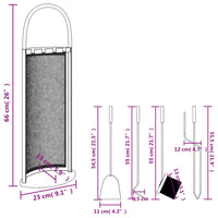 Set Attrezzi per Caminetto 5 pz 23x15x66 cm in Acciaio 156379