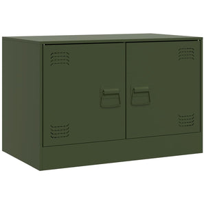 Mobili TV 2 pz Verde Oliva 67x39x44 cm in Acciaio 841640