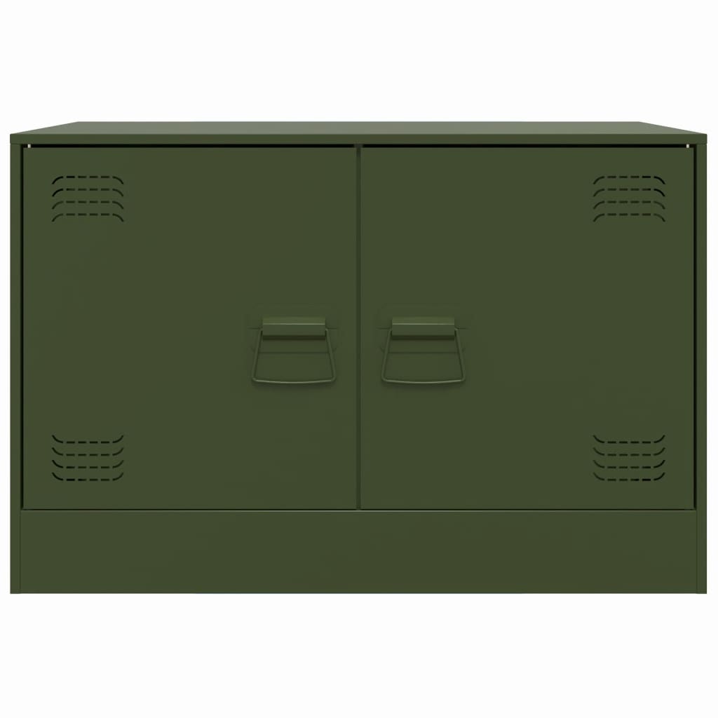 Mobili TV 2 pz Verde Oliva 67x39x44 cm in Acciaio 841640