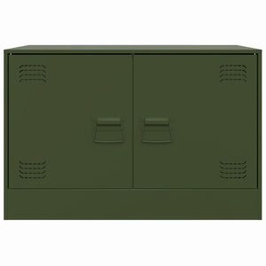 Mobili TV 2 pz Verde Oliva 67x39x44 cm in Acciaio 841640