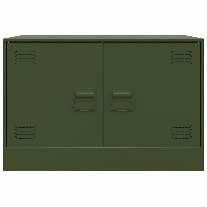 Mobili TV 2 pz Verde Oliva 67x39x44 cm in Acciaio 841640