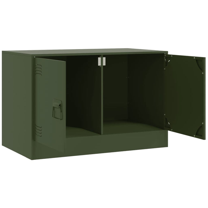 Mobili TV 2 pz Verde Oliva 67x39x44 cm in Acciaio 841640