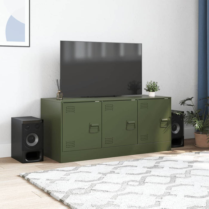 Mobile TV Verde Oliva 99x39x44 cm in Acciaio 841647