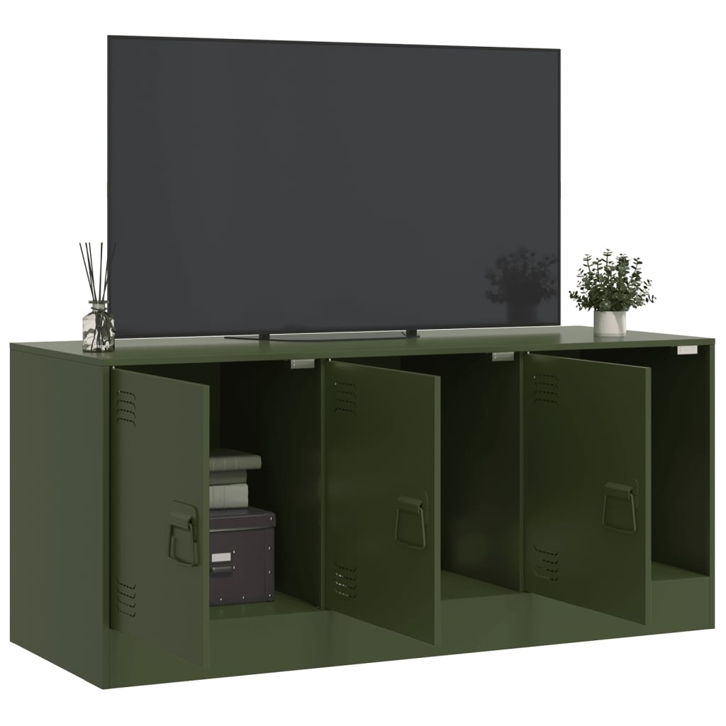 Mobile TV Verde Oliva 99x39x44 cm in Acciaio 841647