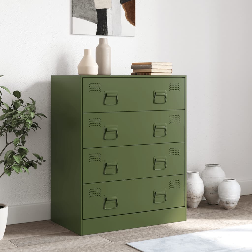 Credenza Verde Oliva 67x39x83 cm in Acciaio 841683